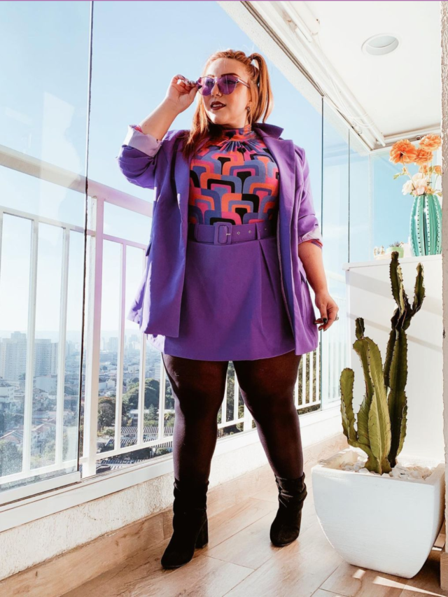 Como usar blazer colorido em looks plus size